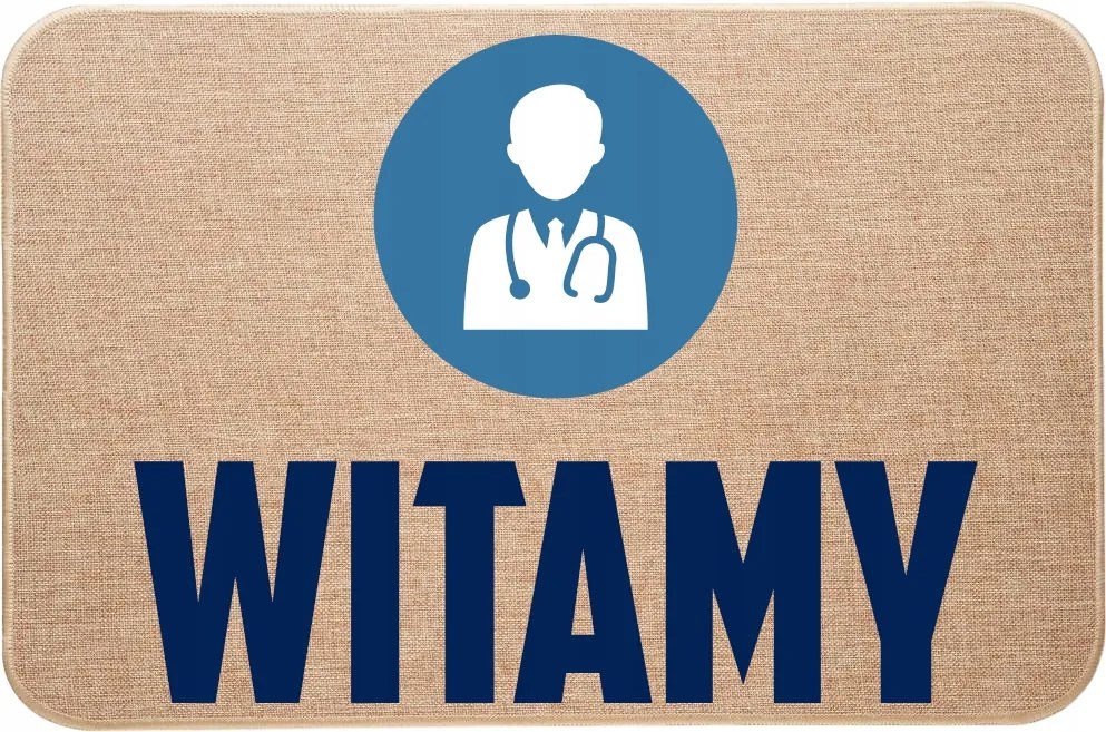 Lábtörlő lenvászon ajtó alá Családi rendelő Üdvözöljük