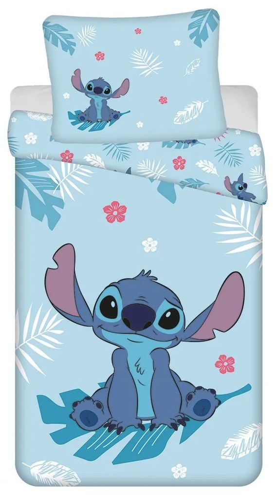 Jerry Fabrics Pamut ágynemű Lilo és Stitch Blue, 140 x 200 cm, 70 x 90 cm