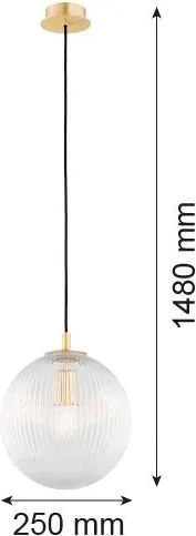 ARGON 8517 PALOMA Egyágú Függesztett Lámpa Sárgaréz E27 IP20