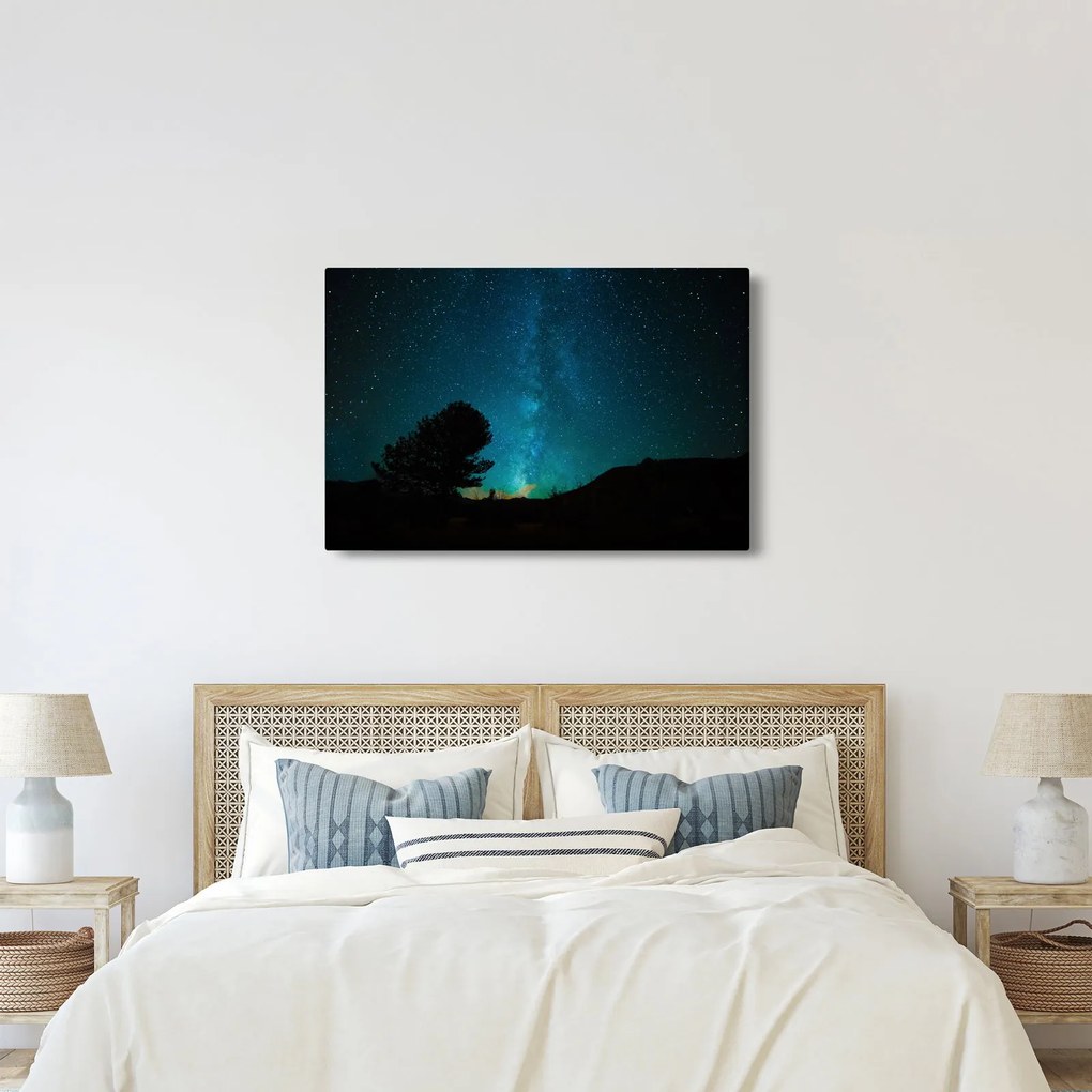 Vászonkép - Egy éjszakai égbolt csillagokkal (90x60 cm)