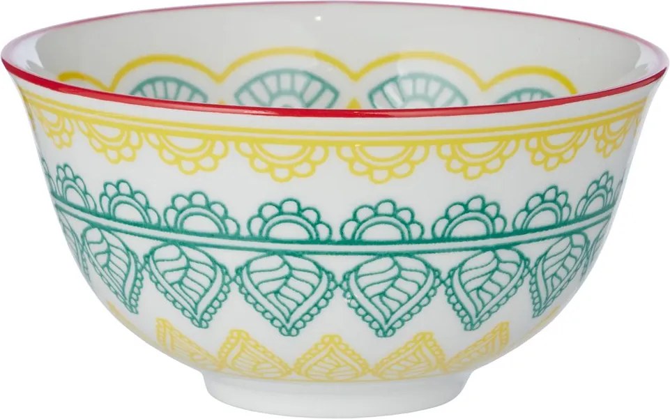 ORNAMENTS tálka 240 ml, sárga-zöld