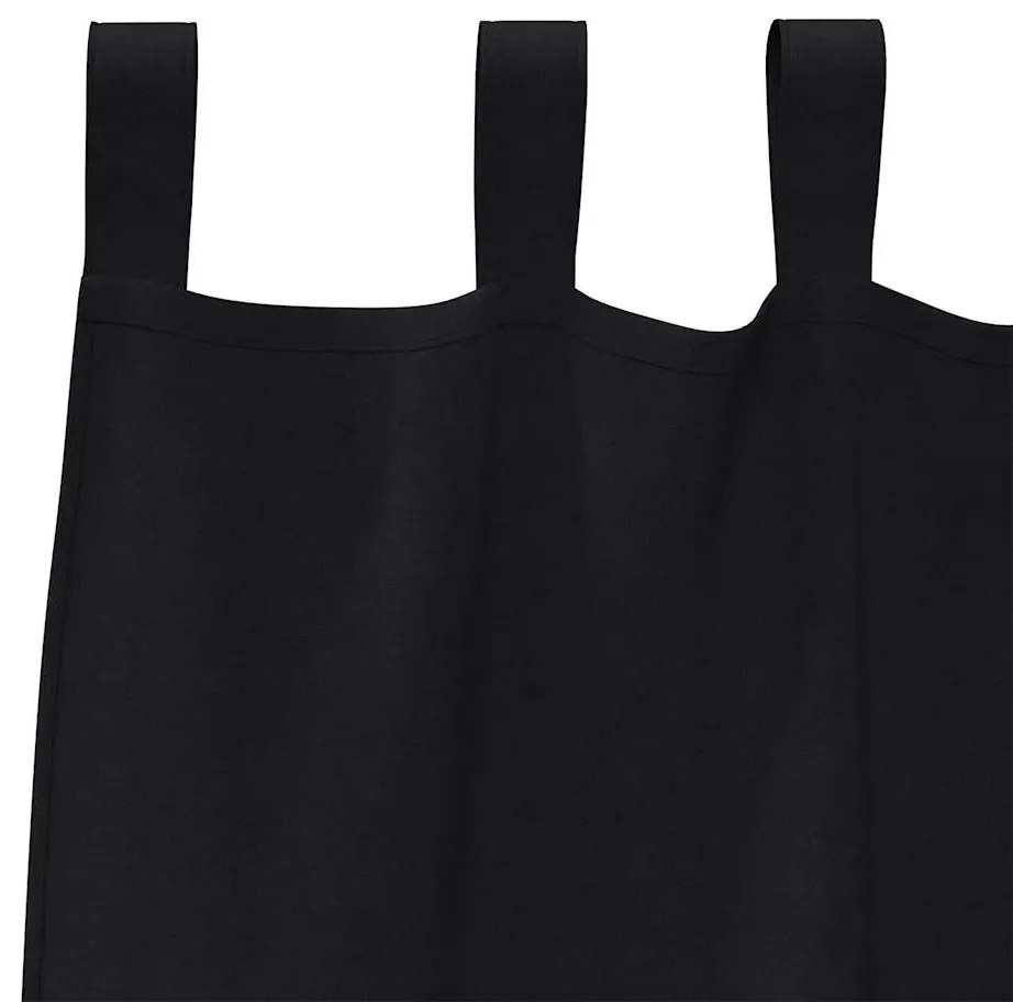 Függönyök függönyökkel 2 pcs Fekete 175x140cm Poliészter