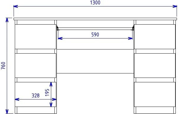 Kuba számítógépasztal, fehér