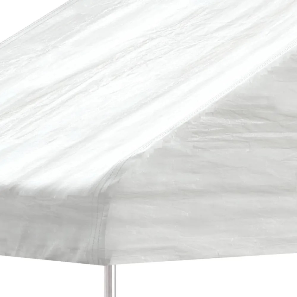 fehér polietilén pavilon tetővel 17,84 x 4,08 x 3,22 m