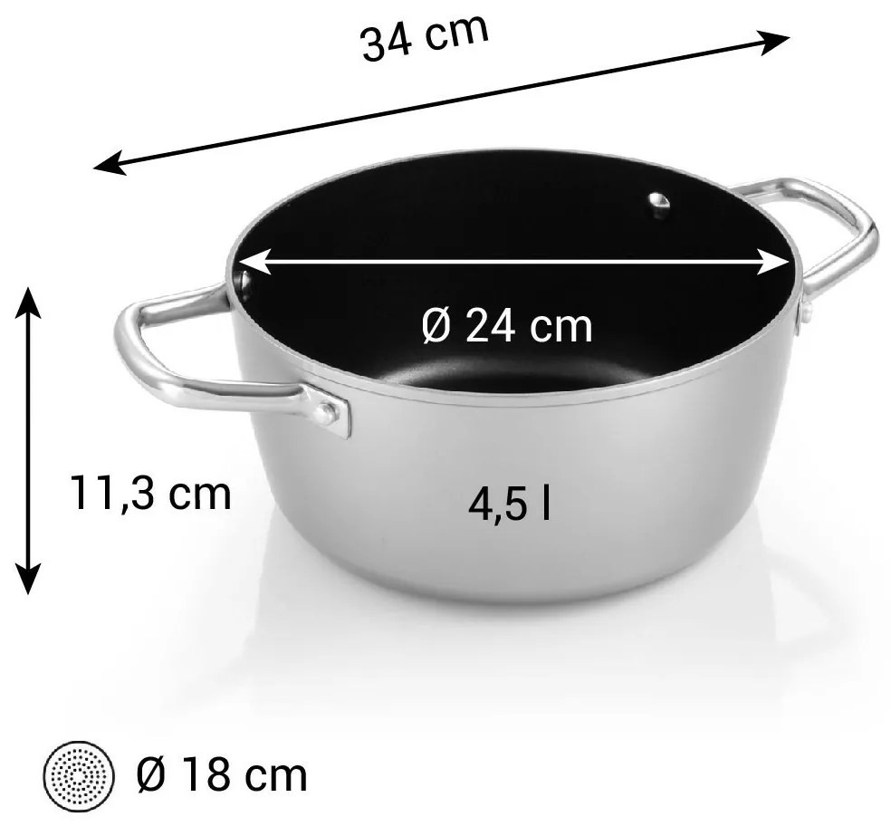 Tescoma GrandCHEF+ serpen, 24 cm, 4,5 l, 24 cm átmérőjű