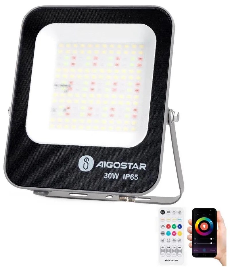 Aigostar - LED RGBW Reflektor MESH LED/30W/230V 6500K IP65 + + távirányító