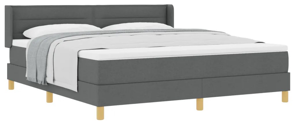 Boxspringágy Matrac, sötétszürke, 180 x 200 cm, szövet