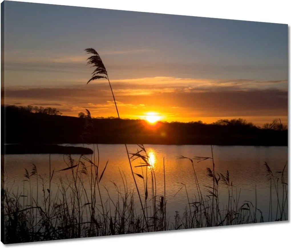 Vászonkép 80x60 Nyugat a tóparton