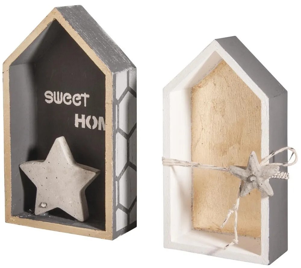 2 darabos fa polc szett házikó formájában LITTLE HOUSES