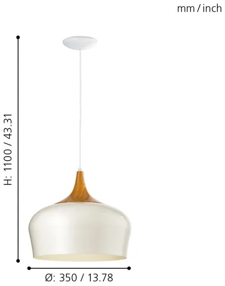 Eglo 95383 - Csillár OBREGON 1xE27/60W/230V