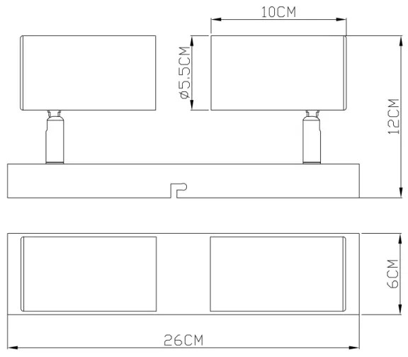 Globo 57911-2G - Spotlámpa ROBBY 2xGU10/35W/230V szürke/barna