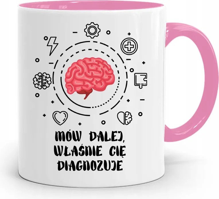 Pszichológus Pszichiáter Terapeuta Bögre Rózsaszín, fényképes nyomtatással