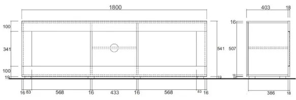 NERILA fehér TV-állvány