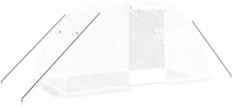 vidaXL fehér acélvázas melegház 8 m² 4 x 2 x 2 m