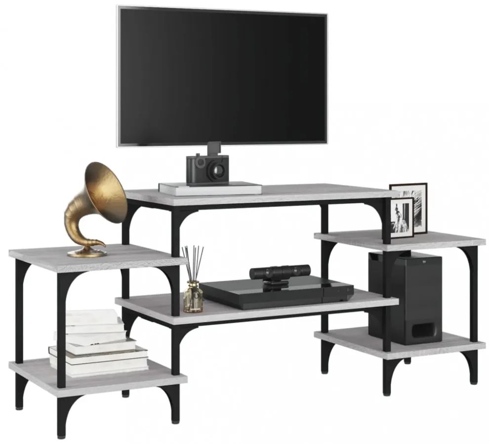 szürke sonoma színű szerelt fa TV-szekrény 117x35x52 cm