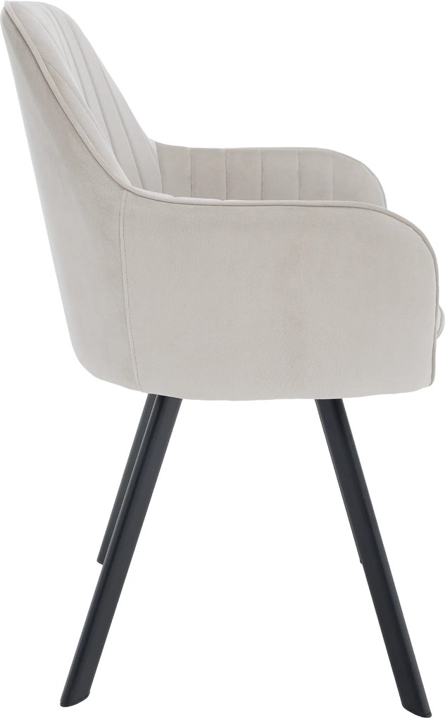 Design fotel, bézses szürke Velvet szövet, AURIL