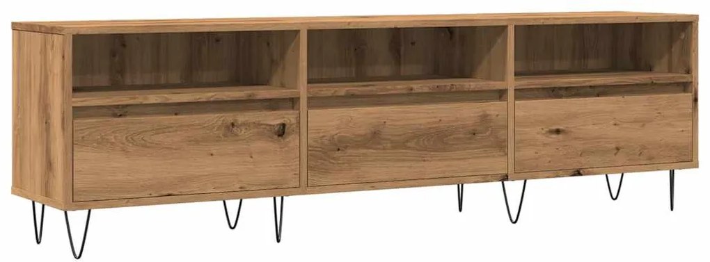 kézműves tölgy színű szerelt fa TV-szekrény 150 x 30 x 44,5 cm