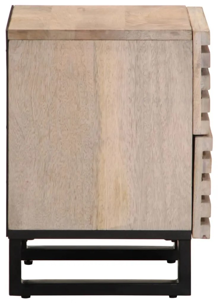 2 db fehérített tömör mangófa éjjeliszekrény 40 x 34 x 46 cm