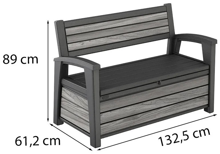 Decocoat műanyag kerti pad/tároló 227 L