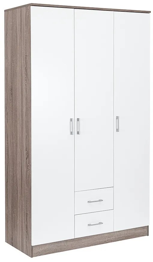 Miami gardróbszekrény 120x205 cm fehér-yorki tölgy