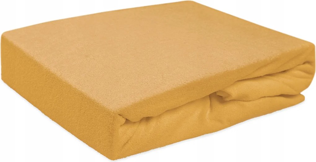 Gumis frottír lepedő 220x200 mustársárga