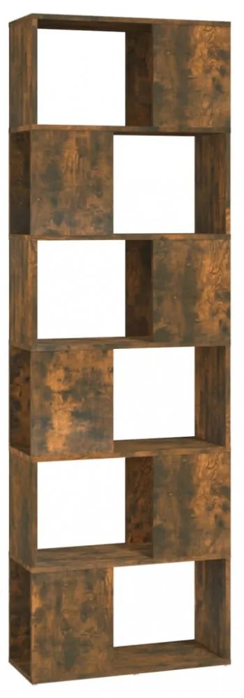füstös tölgy színű térelválasztó könyvszekrény 60x24x186 cm