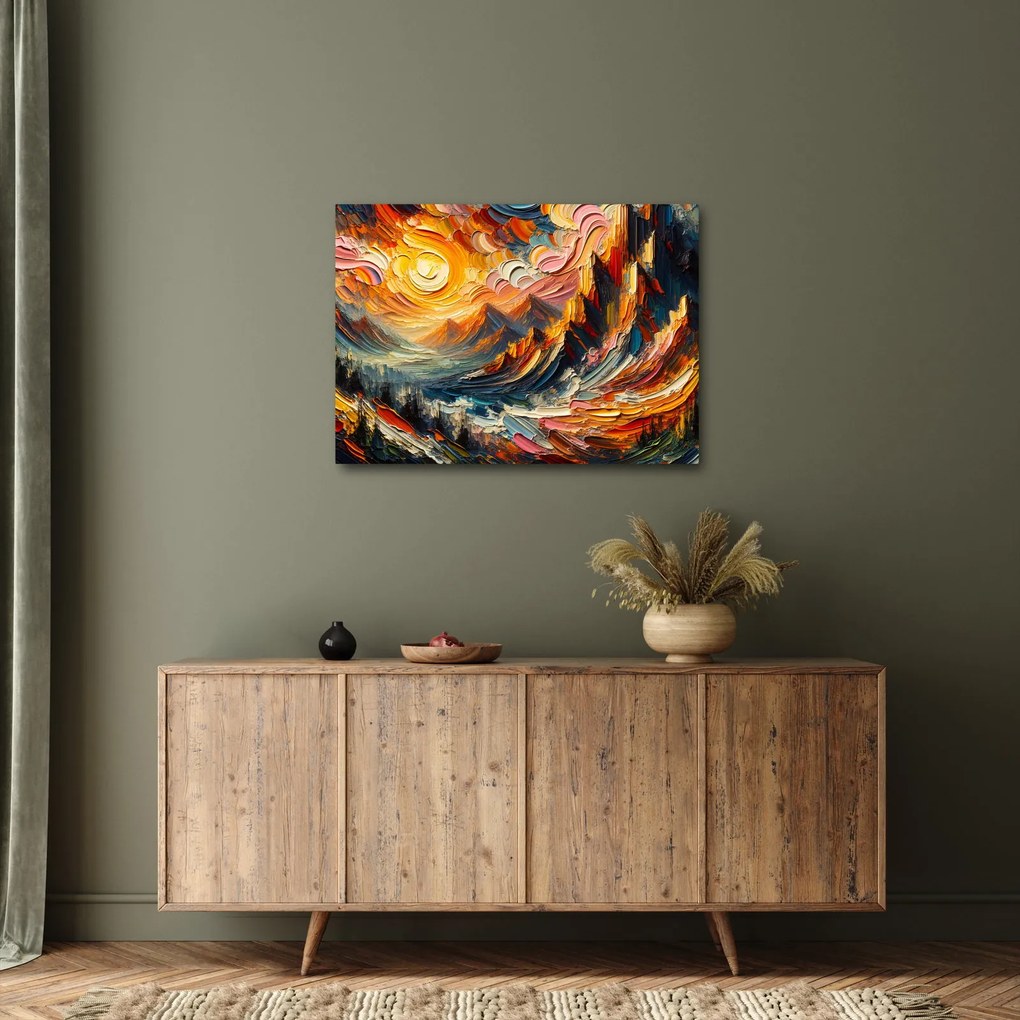 Kép - Hegyek, melyeket napfény ölel (70x50 cm)