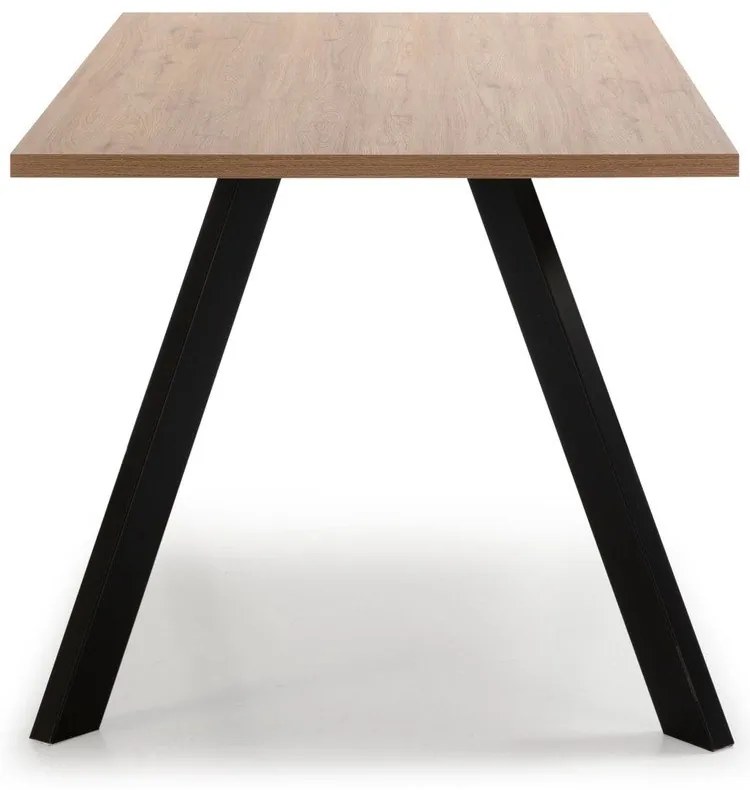 Étkezőasztal tölgyfa dekoros asztallappal 90x160 cm Texas – Marckeric