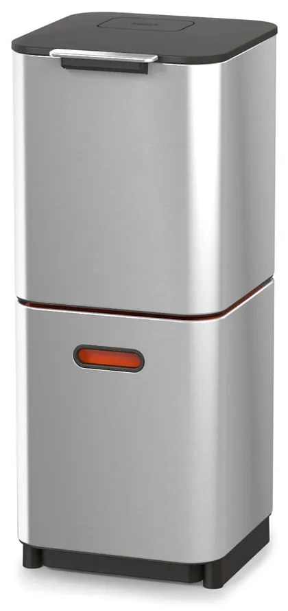 Ezüstszínű acél szelektív szemetes 40 l Totem Compact – Joseph Joseph