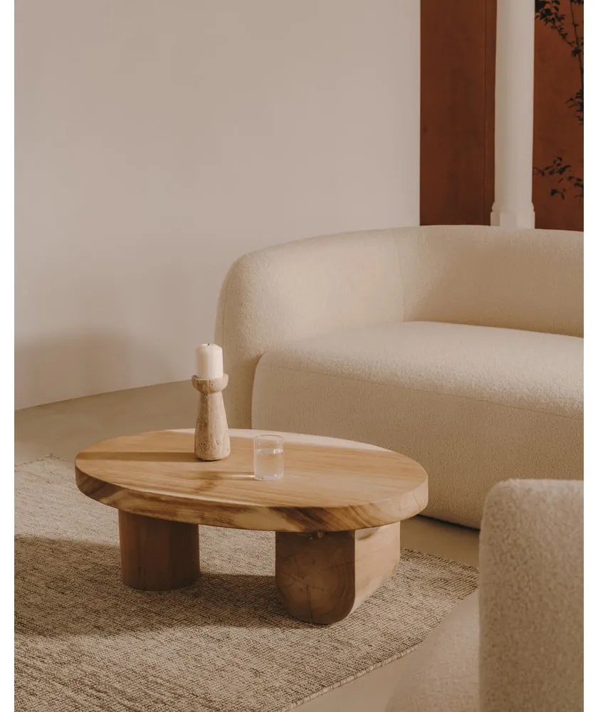 Natúr színű munggur fa dohányzóasztal 60x90 cm Mosi – Kave Home