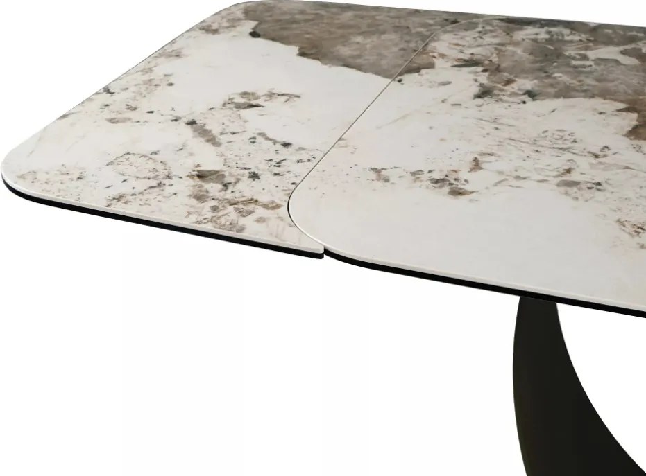 Infinity bővíthető étkezőasztal kerámia fényes fehér/réz 160-240 cm