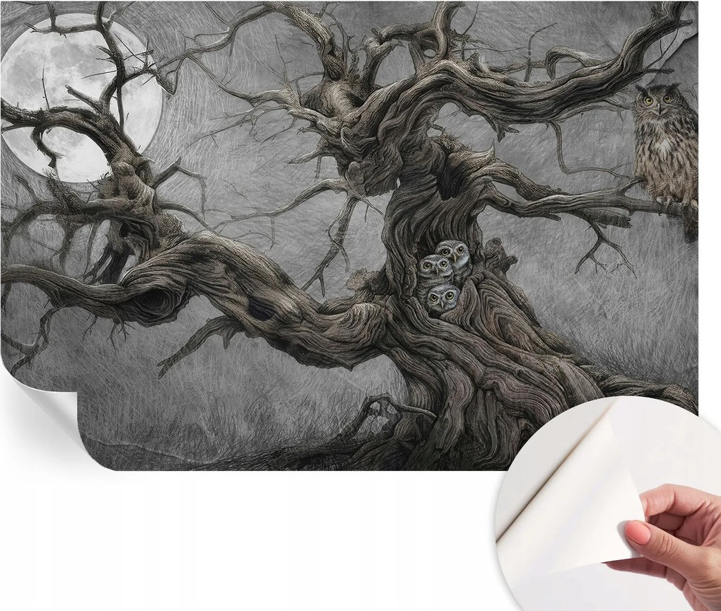 Modern öntapadós fotótapéta Mosható Rejtélyes bagoly 104x70 cm