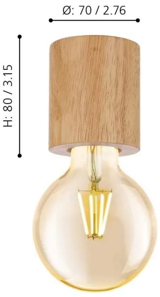 Eglo 901171 -Mennyezeti lámpa TURIALDO 1xE27/28W/230V