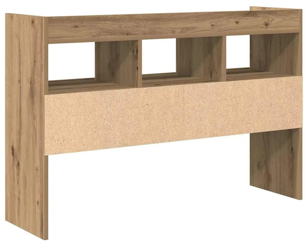 kézműves tölgy színű szerelt fa tálalószekrény 105x30x70 cm