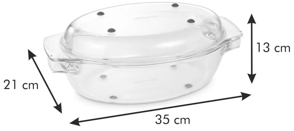 Üveg sütőedény fedővel 21x35 cm GrandChef - Tescoma