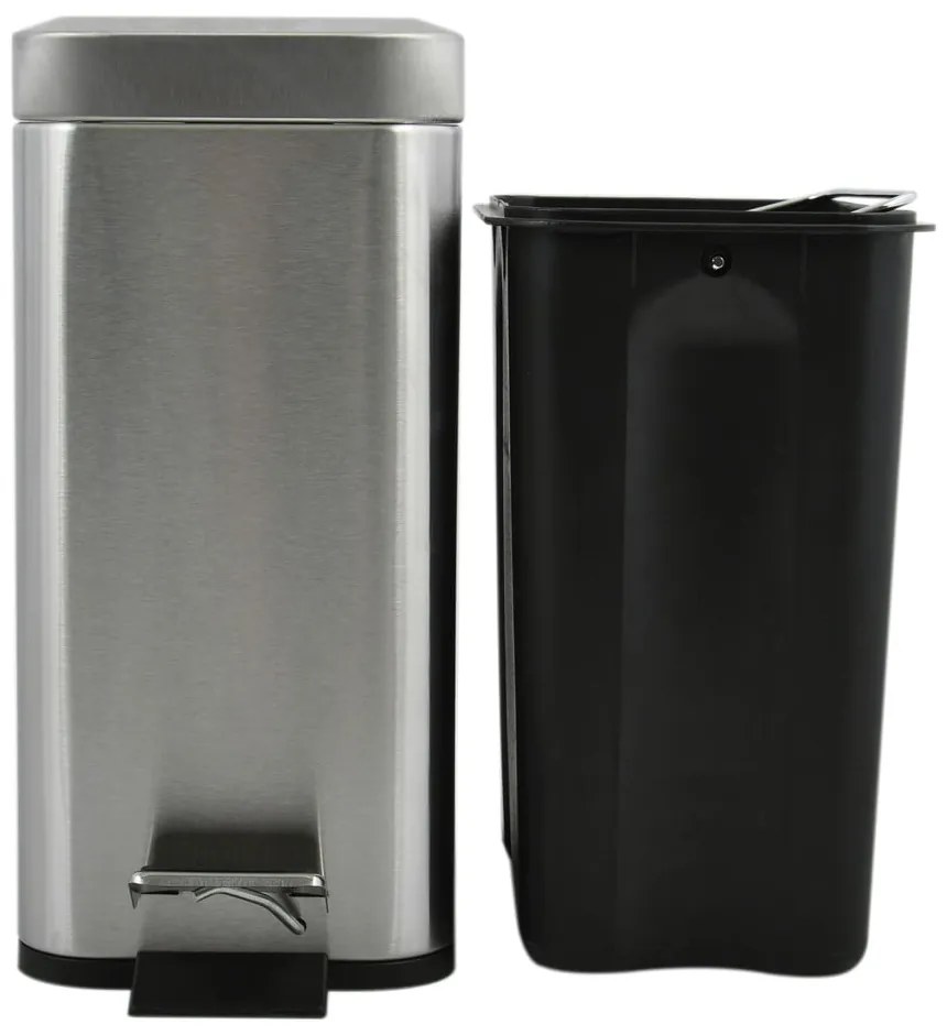 Matt ezüstszínű acél pedálos szemetes 5 l Erik – Spirella