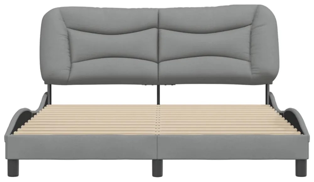 világosszürke szövet ágykeret matrac nélkül Hvar 160 x 200 cm