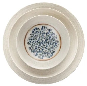 24 darabos étkészlet kék/bézs/porcelán