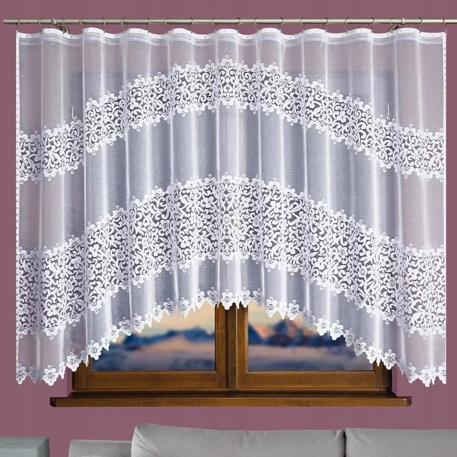 Mg Függöny jacquard öv ív Wis Fehér 310x155 kész Bt