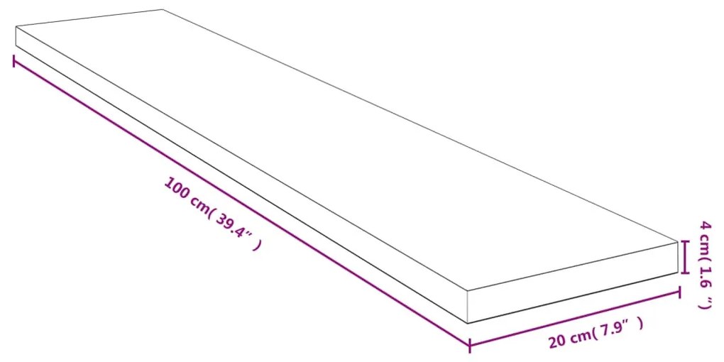 bambusz fali polc 100x20x4 cm