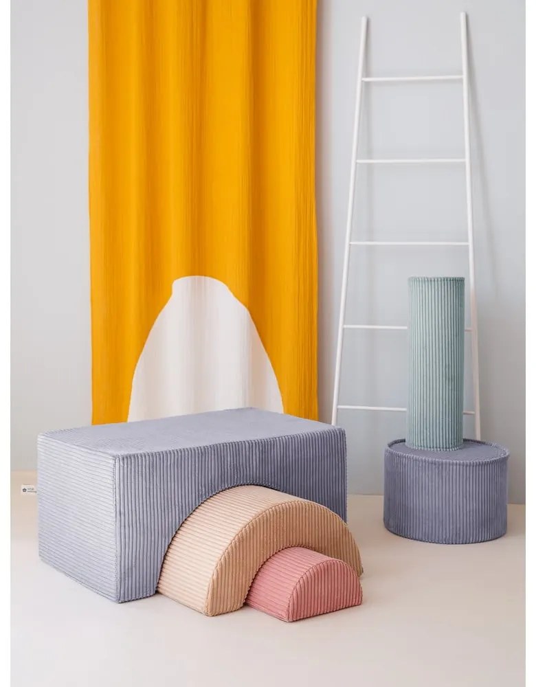 Kék kordbársony habszivacs játszótér 75x49x37 cm Rainbow Montessori – Wigiwama