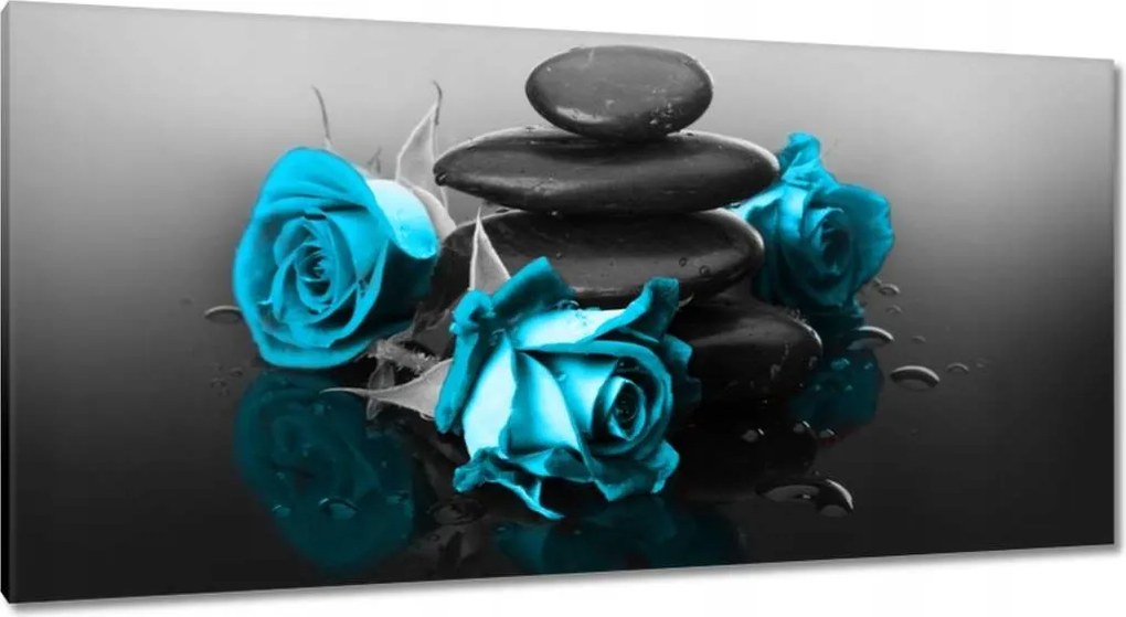 Vászonkép 115x55 Türkiz rózsa Spa