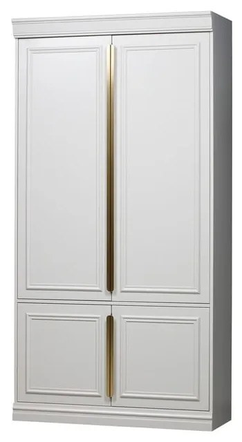 Világosszürke borovi fenyő ruhásszekrény klasszikus ajtóval 110x215 cm Organize – BePureHome