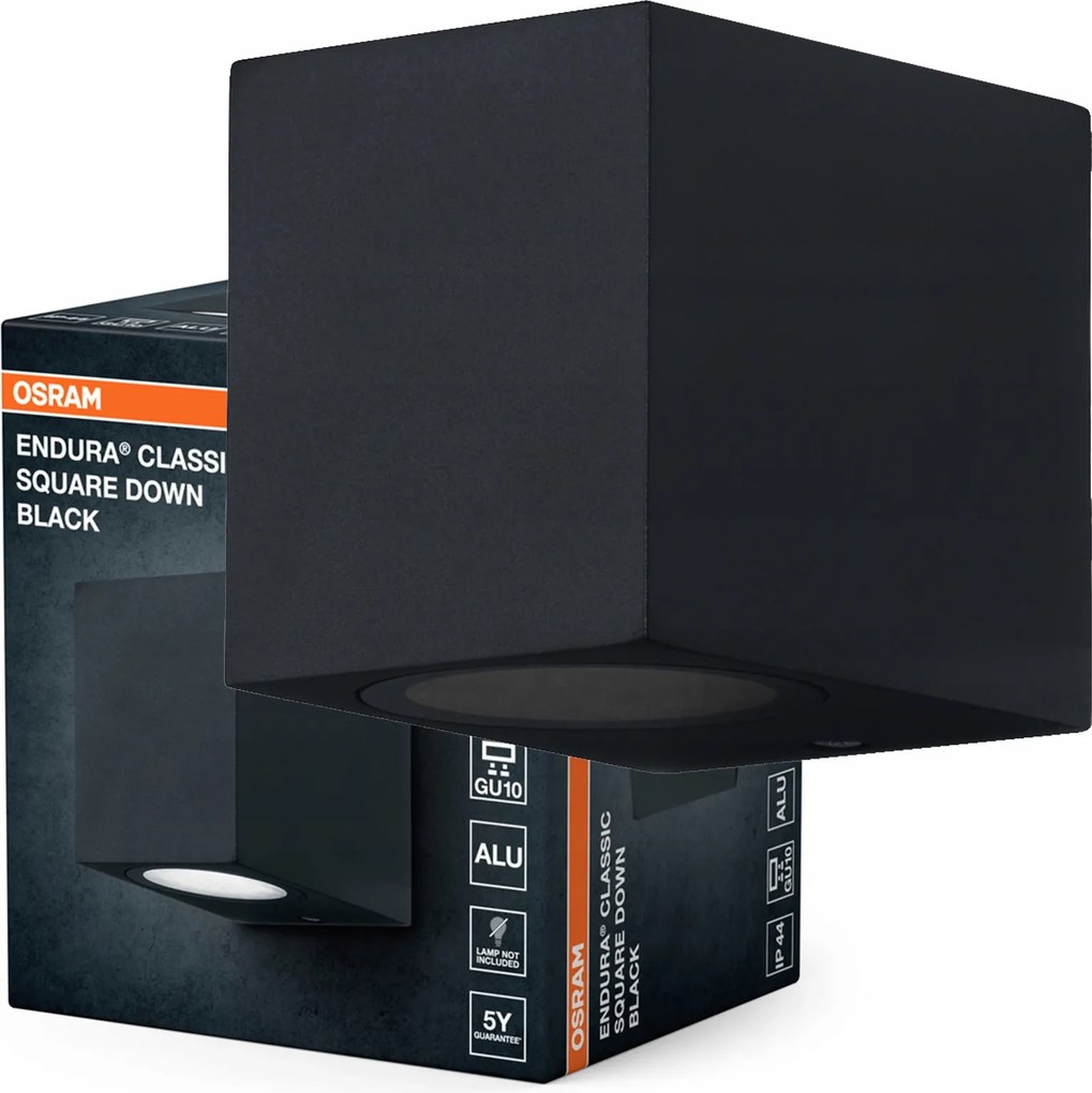 Kerti fali lámpa Kültéri homlokzati lámpa GU10 Fekete IP44 Endura Osram