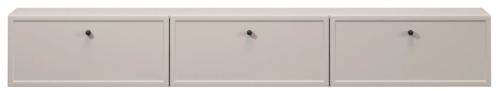 Lorini fali TV-szekrény 200 cm fiókokkal - kasmír / fekete fogantyúk