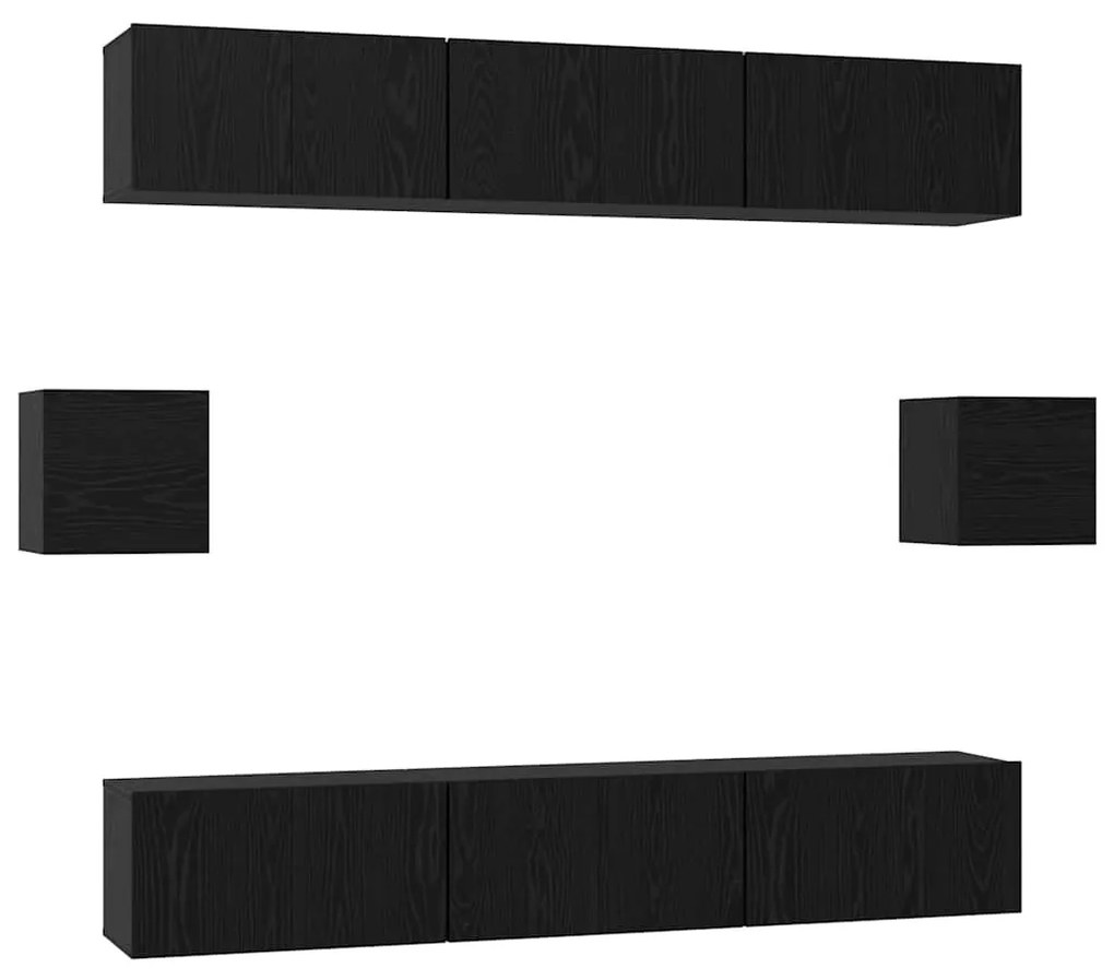TV szekrény garnitúra 8 pcs Musta tammi 60 x 30 x 30 cm Faanyag