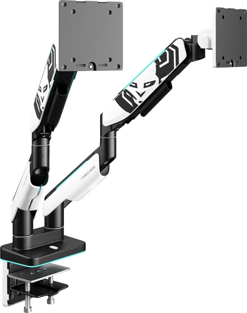 Dupla monitortartó 35" RGB fehér-fekete: Diablo X-Arm Dual
