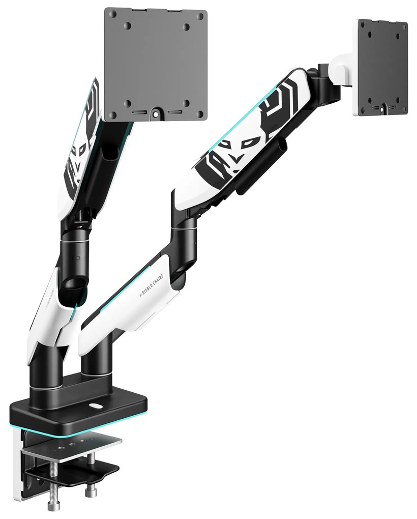 Képernyőállvány két 49 hüvelykes monitorhoz, fehér-fekete X-Arm Dual RGB