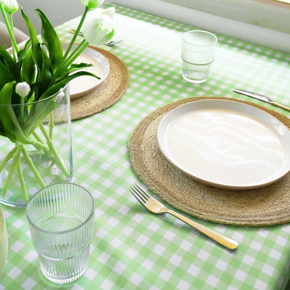 Goldea teflonos asztalterítő - zöld kockás 120 x 180 cm