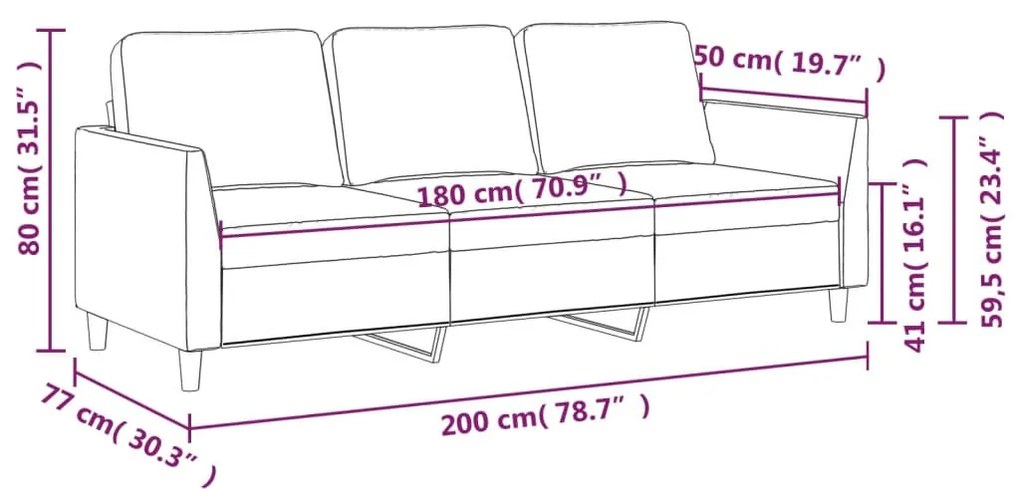 3 személyes bordó műbőr kanapé 180 cm